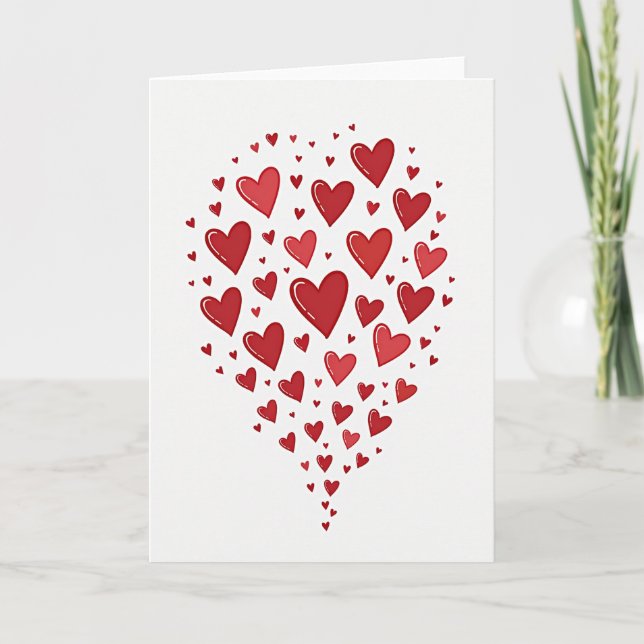Minimalist Glossy Hearts Card (Front)