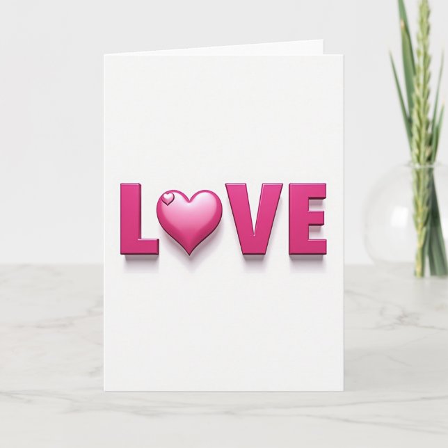 Minimalist Glossy Love Heart Card (Front)