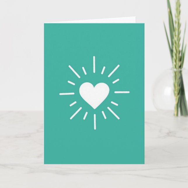 Minimalist Glowing Heart Card (Front)