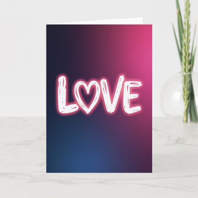Minimalist Glowing Love Card (Front)