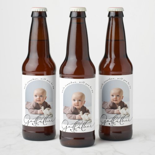 Minimalist Godfather Proposal Photo   Beer Bottle Label