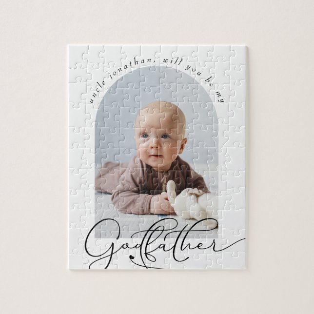 Minimalist Godfather Proposal Photo Jigsaw Puzzle (Vertical)