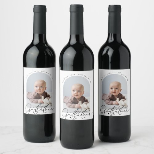 Minimalist Godfather Proposal Photo  Wine Label