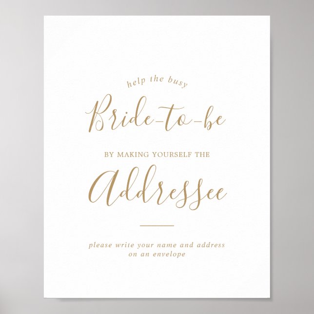 Minimalist Gold Address an Envelope Sign (Front)