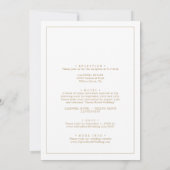 Minimalist Gold All In One Wedding Invitation (Back)