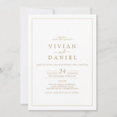 Minimalist Gold All In One Wedding Invitation (Front)