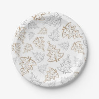 Minimalist Gold and Silver Christmas Tree Pattern