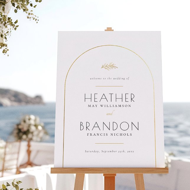 Minimalist Gold Arch Wedding Welcome Sign (Creator Uploaded)