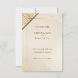Minimalist Gold Art Deco Save the Date