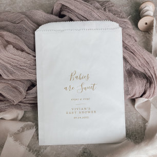Minimalist Gold Baby Shower Babies are Sweet Favor Bag