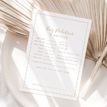Minimalist Gold Baby Shower Baby Predictions & Advice Card