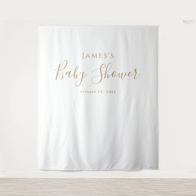 Minimalist Gold Baby Shower Backdrop (Front)