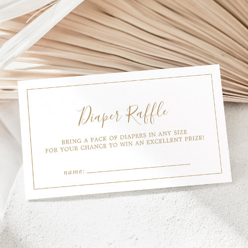 Minimalist Gold Baby Shower Diaper Raffle