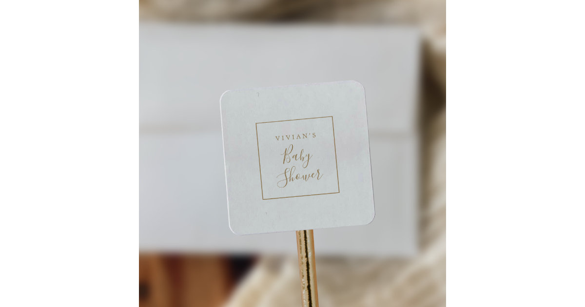 Minimalist Gold Baby Shower Envelope Seals | Zazzle