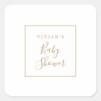Minimalist Gold Baby Shower Envelope Seals | Zazzle