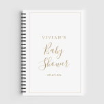 Minimalist Gold Baby Shower Gift List Notebook<br><div class="desc">This minimalist gold baby shower gift list notebook is perfect for a simple baby shower. The modern romantic design features classic gold and white typography paired with a rustic yet elegant calligraphy with vintage hand lettered style. Customizable in any color. Keep the design simple and elegant, as is, or personalize...</div>
