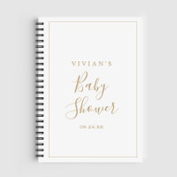 Minimalist Gold Baby Shower Gift List Notebook