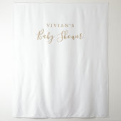 Minimalist Gold Baby Shower Photo Prop Backdrop (Front)