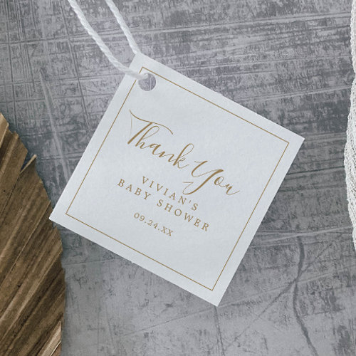 Minimalist Gold Baby Shower Thank You