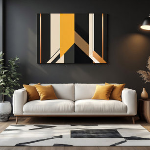Minimalist Gold Black Beige Aesthetic Design Canvas Print