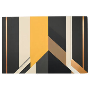 Minimalist Gold Black Beige Aesthetic Design Metal Print