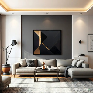 Minimalist Gold Black Geometric Luxur Poster