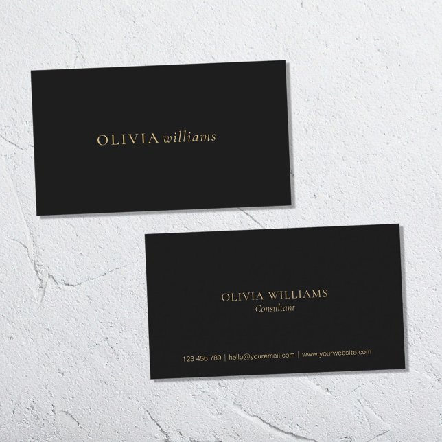 Minimalist Gold Black Simple Professional Business Card (Creator Uploaded)