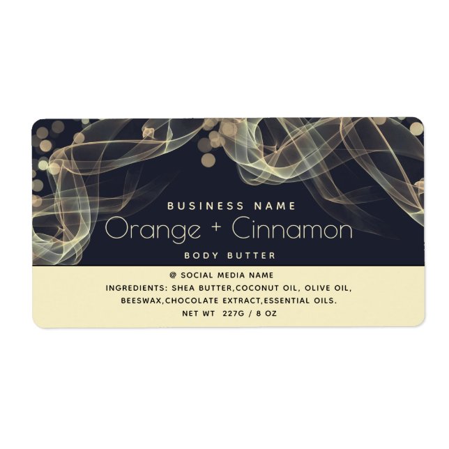 Minimalist gold bokeh Holiday modern Body butter   Label (Front)