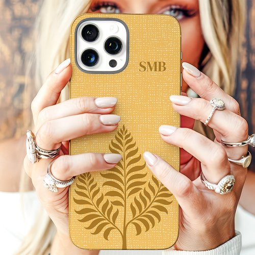 Minimalist Gold Botanical Monogram Iphone 16 Pro Max Case