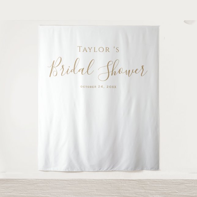 Minimalist Gold Bridal Shower Backdrop (Front)