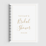Minimalist Gold Bridal Shower Gift List Notebook<br><div class="desc">This minimalist gold bridal shower gift list notebook is perfect for a simple wedding shower. The modern romantic design features classic gold and white typography paired with a rustic yet elegant calligraphy with vintage hand lettered style. Customizable in any color. Keep the design simple and elegant, as is, or personalize...</div>