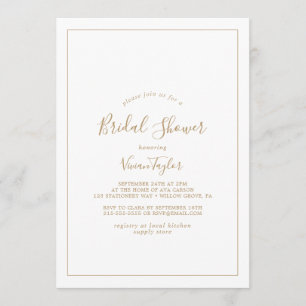 Minimalist Gold Bridal Shower Invitation