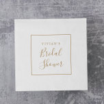 Minimalist Gold Bridal Shower Napkins<br><div class="desc">These minimalist gold bridal shower napkins are perfect for a simple wedding shower. The modern romantic design features classic gold and white typography paired with a rustic yet elegant calligraphy with vintage hand lettered style. Customizable in any color. Keep the design simple and elegant, as is, or personalize it by...</div>