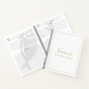 Minimalist Gold Bridal Shower Recipe Notebook