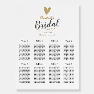 Minimalist Gold Bridal Shower Seating Chart Foam B Board