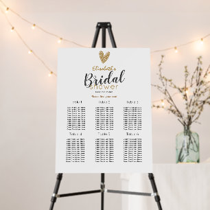 Minimalist Gold Bridal Shower Seating Chart Foam Board