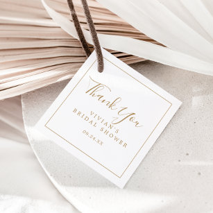 Minimalist Gold Bridal Shower Thank You Favor Tags