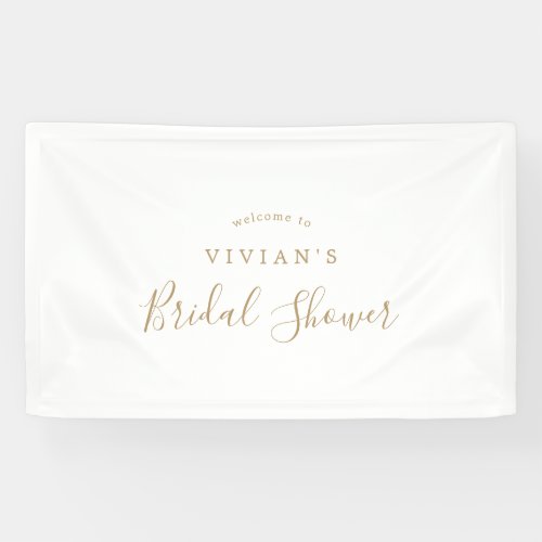 Minimalist Gold Bridal Shower Welcome Banner