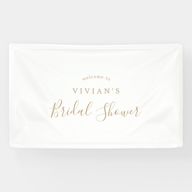 Minimalist Gold Bridal Shower Welcome Banner (Horizontal)
