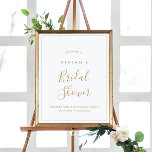 Minimalist Gold Bridal Shower Welcome Poster<br><div class="desc">This minimalist gold bridal shower welcome poster is perfect for a simple wedding shower. The modern romantic design features classic gold and white typography paired with a rustic yet elegant calligraphy with vintage hand lettered style. Customizable in any color. Keep the design simple and elegant, as is, or personalize it...</div>