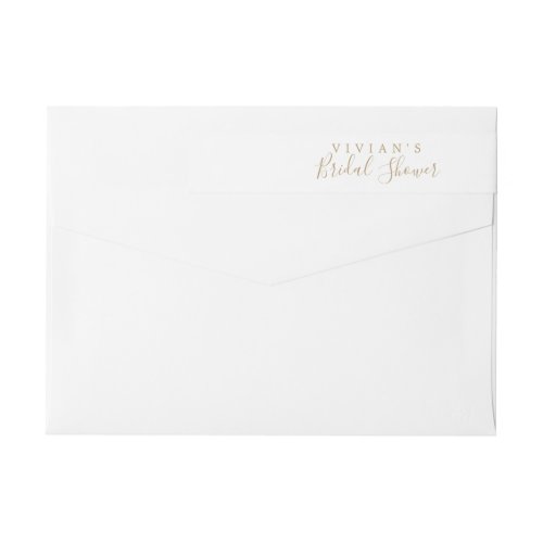 Minimalist Gold Bridal Shower Wrap Around Label
