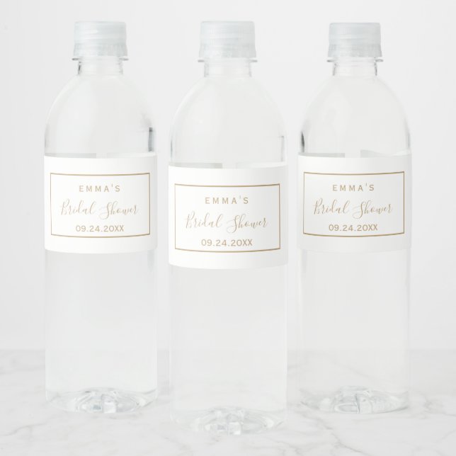 Minimalist Gold Bridal Water Bottle Label (Bottles)