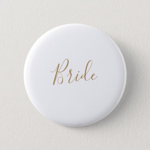 Minimalist Gold Bride Bridal Shower Button