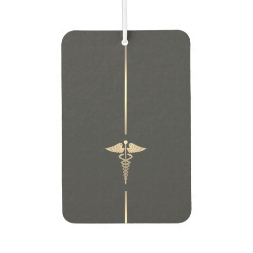 Minimalist Gold Caduceus Symbol Air Freshener