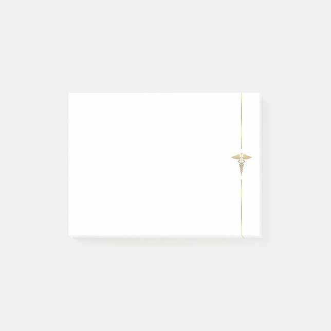 Minimalist Gold Caduceus Symbol Notes (Front)