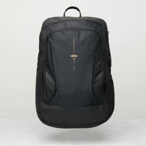 Minimalist Gold Caduceus Symbol  Port Authority Backpack