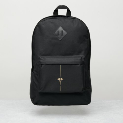 Minimalist Gold Caduceus Symbol  Port Authority Backpack