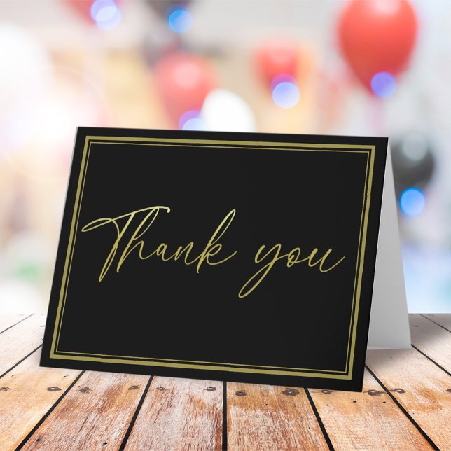 Minimalist Gold Calligraphy Graduation Thank You  Card (Creator Uploaded)