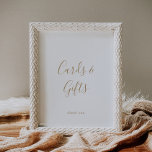 Minimalist Gold Cards and Gifts Sign<br><div class="desc">This minimalist gold cards and gifts sign is perfect for a simple wedding or bridal shower. The modern romantic design features classic gold and white typography paired with a rustic yet elegant calligraphy with vintage hand lettered style. Customizable in any color. Keep the design simple and elegant, as is, or...</div>
