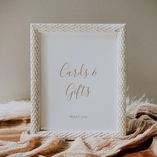 Minimalist Gold Cards and Gifts Sign
